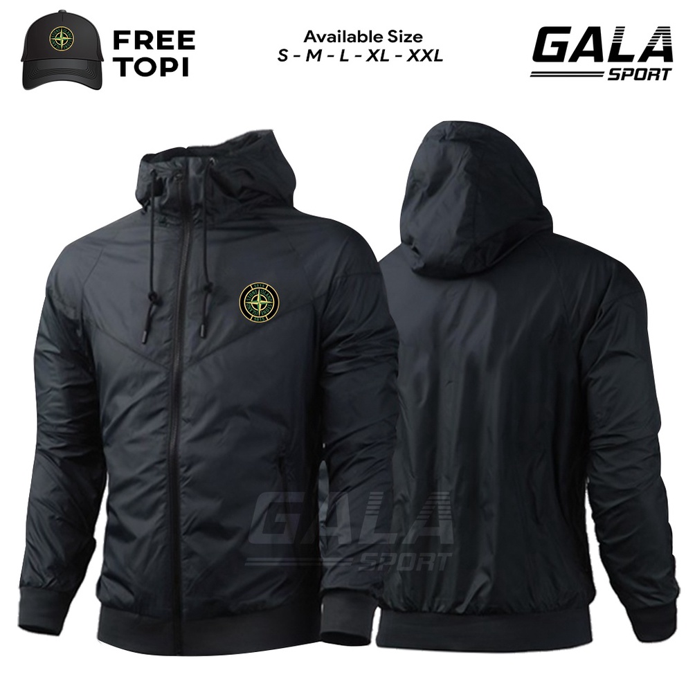 ☛ Tampil fashionable JAKET STONE ISLAND PARASUT WATERPROOF BOLAK BALIK PRIA WANITIA SIZE S-XXL BONUS