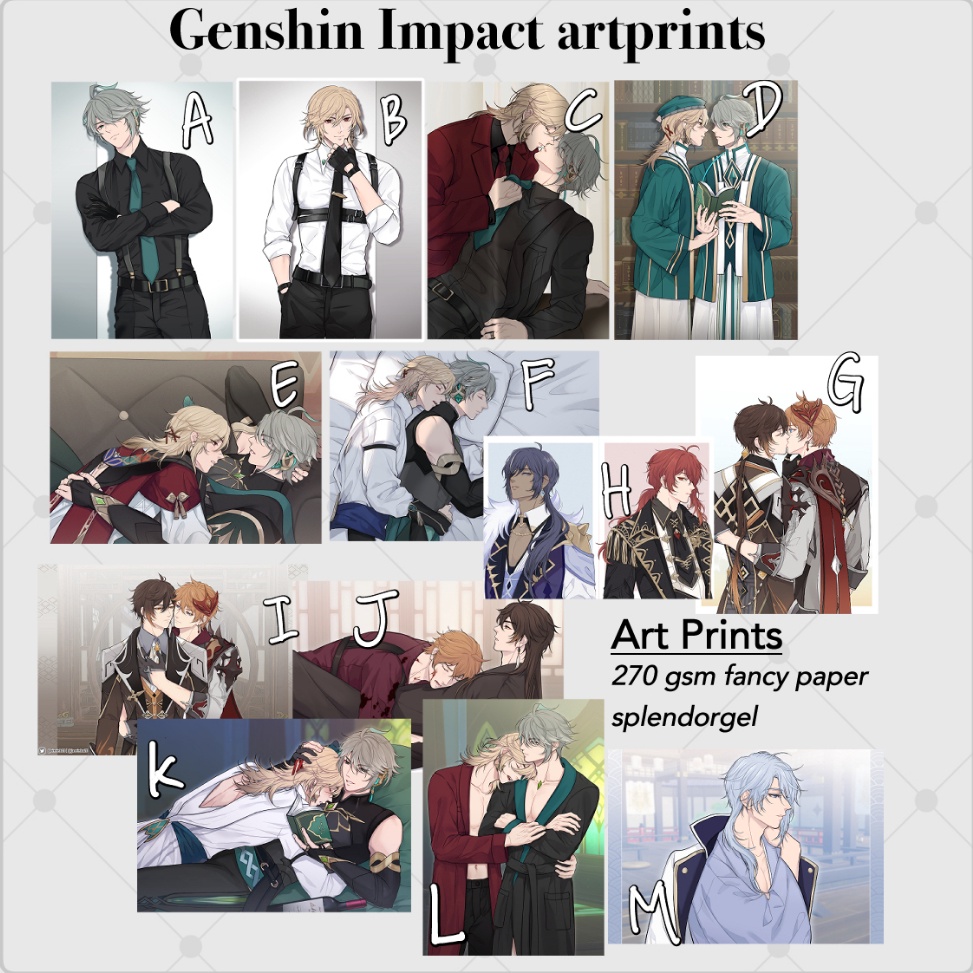 

Harga Murah.. genshin art prints A5 A4 LE9