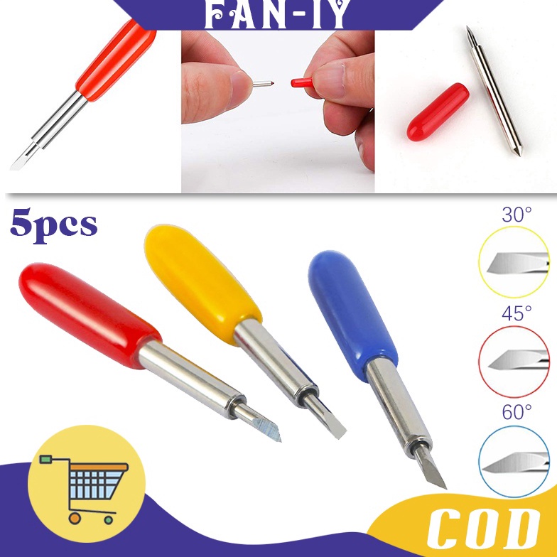 

Buruan Beli.. 5Pcs Alat Cutting Sticker / Jarum Mesin Cutting / Roland Vinyl Blade 30/45/60 Derajat 0PT