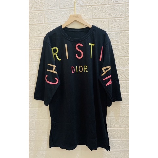 KAOS OVERSIZE TUNIK WANITA LENGAN 7/8 || Bahan KATUN COMBED 30s || sablon tidak lengket || kaos vira