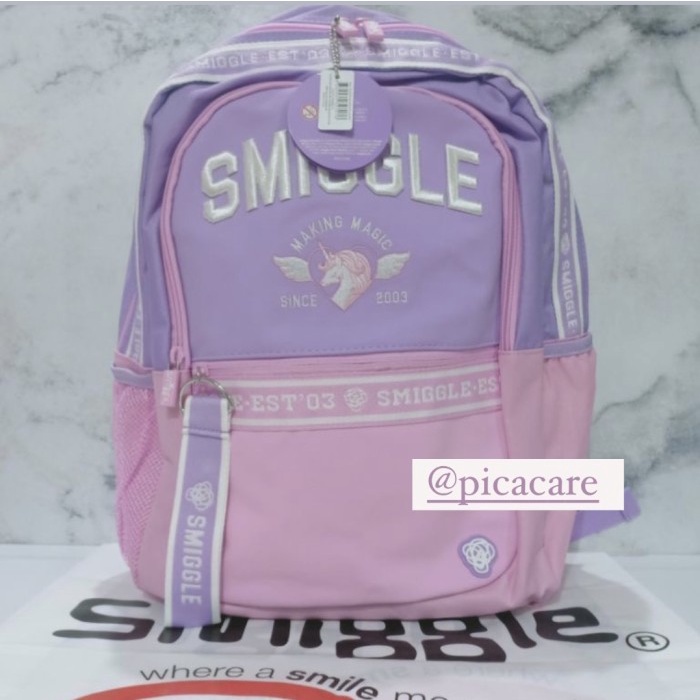 Smiggle Backpack Unicorn Jump Tas Ransel Anak Pink Ungu Original new