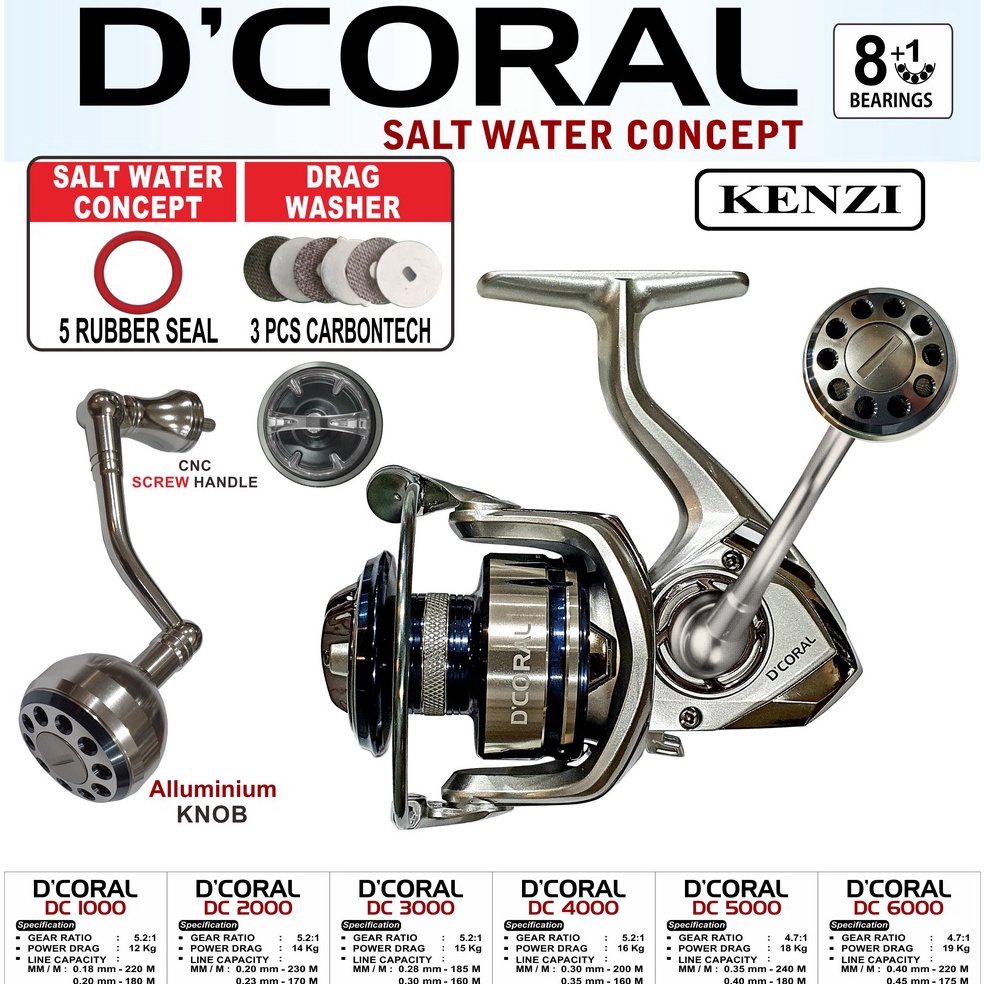 LANGSUNG KIRIM|| KENZI D'CORAL SW REEL 1000 2000 3000 4000 5000 6000