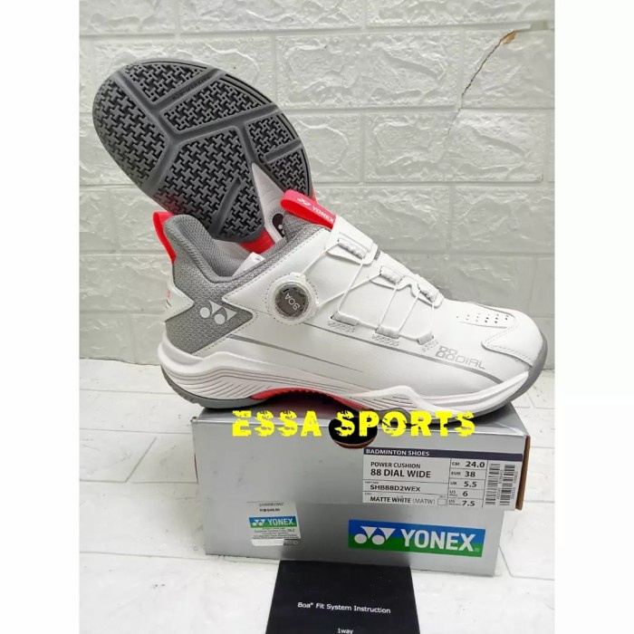 Terlaris Sepatu Yonex Power Cushion 88 Dial 2 Wide Matte White Original
