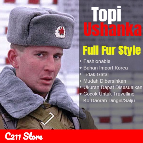 Topi Topi Rusia Ushanka Hat - FUR STYLE - HITAM-BLACK(X2F4) Topitopi wanita kekinian topi pria distr