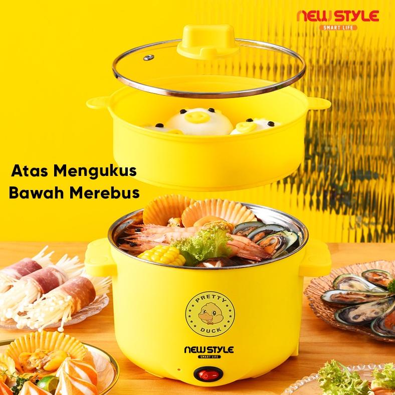 Trending Newstyle Panci Listrik Serbaguna Y07 Elektrik Cooker Multifungsi Panci Kukus Elektrik