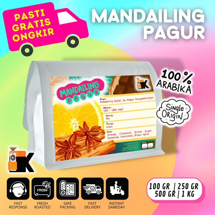 

Kopi Arabika Mandailing Pagur Panyabungan 250gr (biji/bubuk)