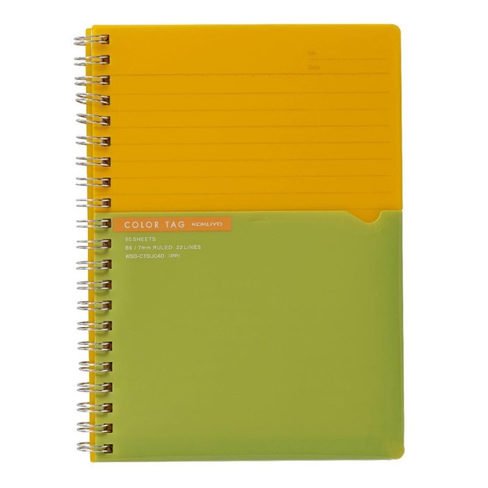 

Kokuyo Twin Ring Notebook Color Tag Bi-Color A5 90Sheets 7Mm - Cut Off