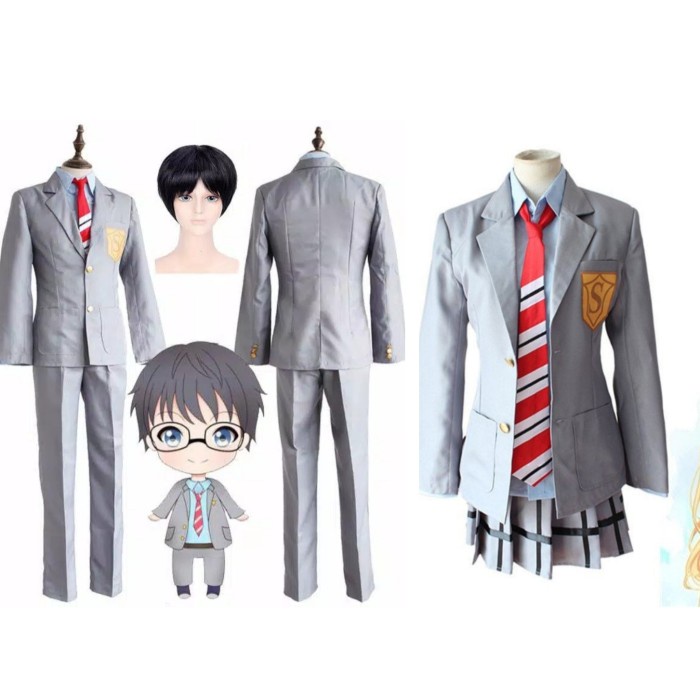 Murah Kaori Miyazono Arima Kousei Your Lie In April Costume Cosplay