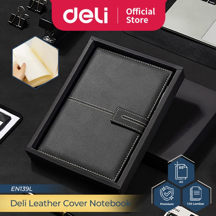 

Deli Leather Cover Notebook Gift Set A5 120 Lembar En139L