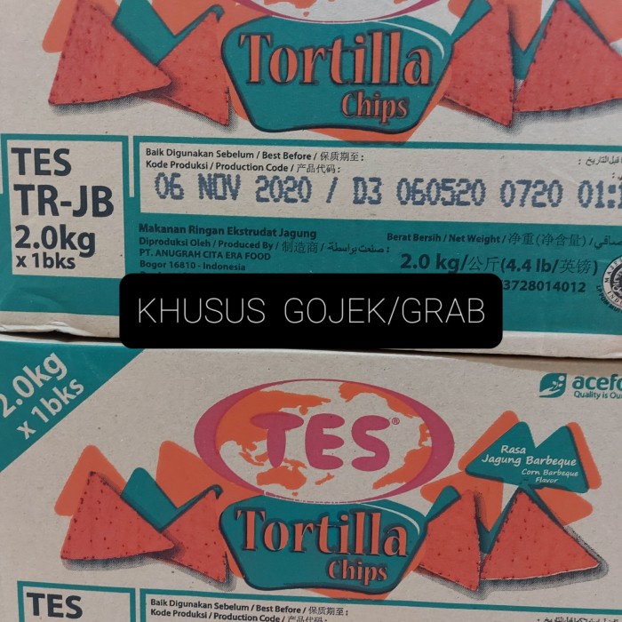 

Terlaris Tortilla Chips Bbq Tortila Tes 1 Dus 2Kg