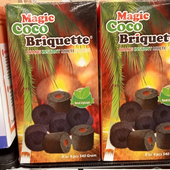

Terlaris Magic Coco Briquette B1 Isi 6Pcs 540 Gr Arang Instan Bakar Areng Bbq