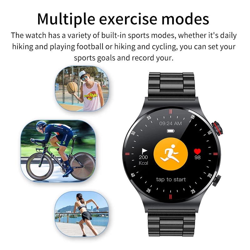 LIGE Smart Watch Men Full Touch Bluetooth Call Sport Watch ECG Health Tracker Men Smartwatch Waterproof For Android Ios