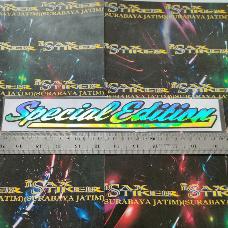 Stiker cutting hologram SPECIAL EDITION ukuran 30x4,5cm