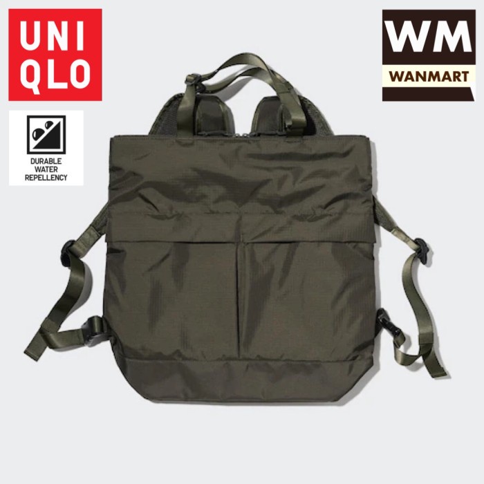PROMO UNIQLO BACKPACK TOTE BAG TAS UTILITY 2WAY PRIA WANITA OLIVE TERLARIS