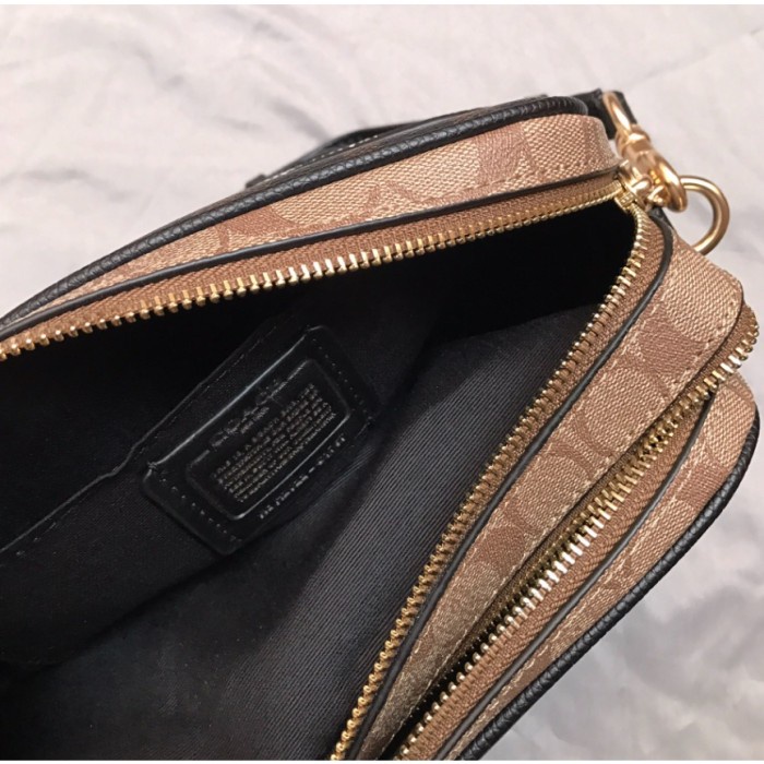 MUST HAVE TAS WANITA COACH SIGNATURE CAMERA BAG JESS CROSSBODY COLORBLOCK BROWN TERBARU