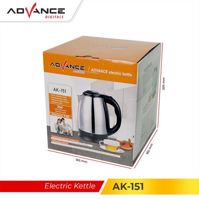 Terbaru Advance Electric Kettle 1.5 Liter Teko Listrik Ak-151 Erp