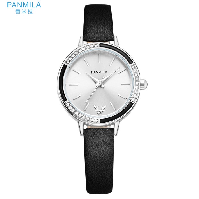 PROMO PANMILA JAM TANGAN WANITA KASUAL P0540S-DZ1WHW TALI KULIT HITAM TERLARIS