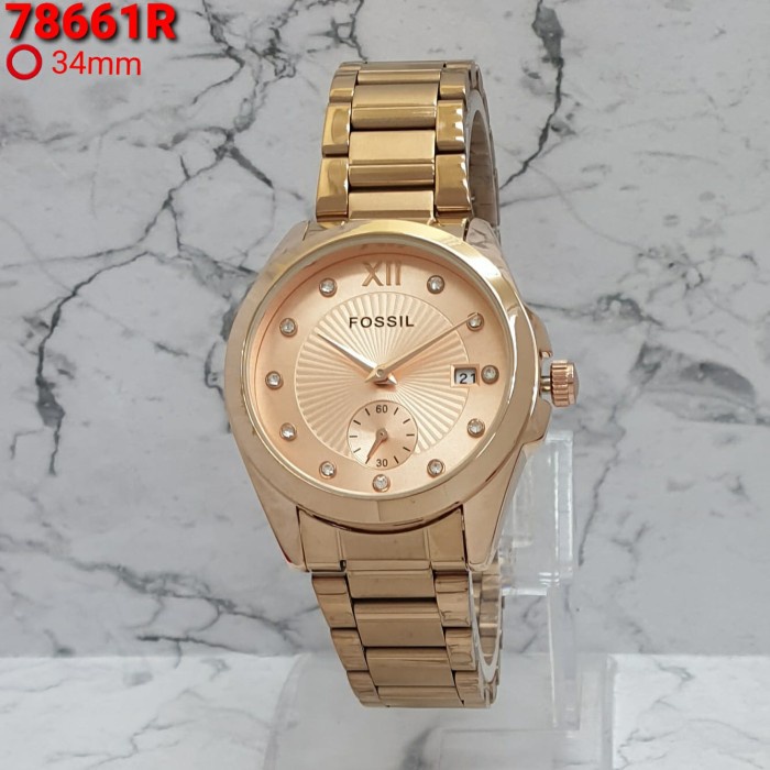 FLASH SALE JAM TANGAN FOSSIL WANITA ORIGINAL WATER RESISTANCE CHRONO AKT FREE BOX TERMURAH