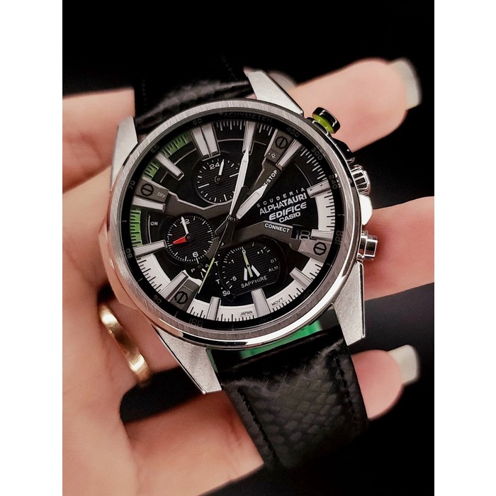 FLASH SALE JAM TANGAN PRIA CASIO EDIFICE EQB-1200AT-1A EQB-1200 ALPHATAURI SILVER TERLARIS
