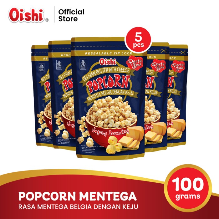

Oishi Popcorn Mentega Belgia dengan Keju - Multipack 5pcs