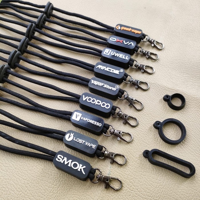 

Best Seller Lanyard Tali Fullblack Karet Tebal Stopper Free 3 Ukuran Oring