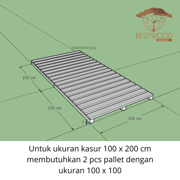 Best Seller Alas Tempat Tidur Kayu Pallet/ Dipan Pallet / Alas Tempat Tidur Slim - 100 X 100 Cm,
