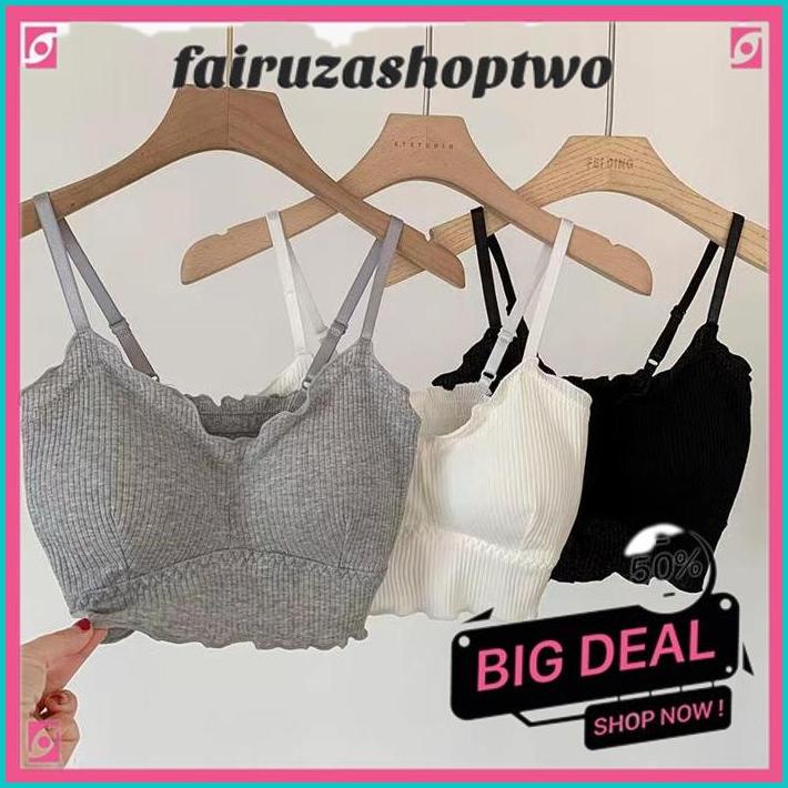 TANKTOP BRA WITH CUP TANK TOP BASIC WANITA SQUARE SPAGHETTI CROP TOP BEST PRODUK 