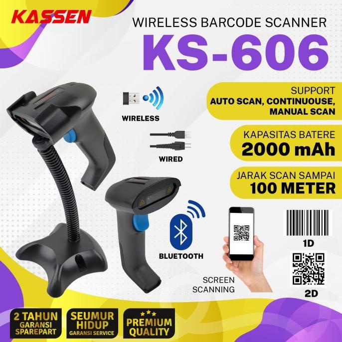 

@@@@] Kassen KS-606 BT - Bluetooth Barcode Scanner 2D Wireless