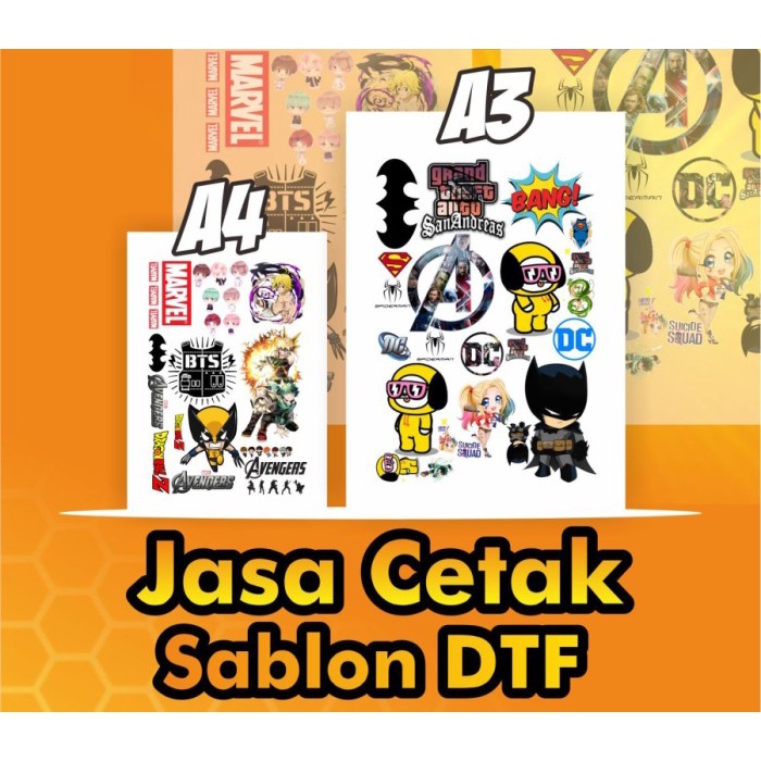 

Best Seller Cetak Print Film Sablon Dtf Murah Cepat Terbaik Termurah A5 A4 A3 Logo