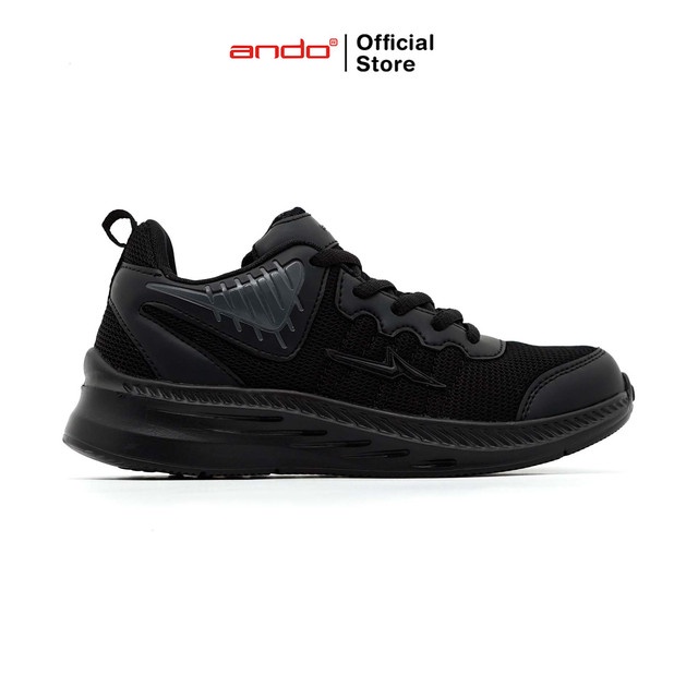 Ando Official Sepatu Sneakers Railyo Remaja - Hitam/Hitam