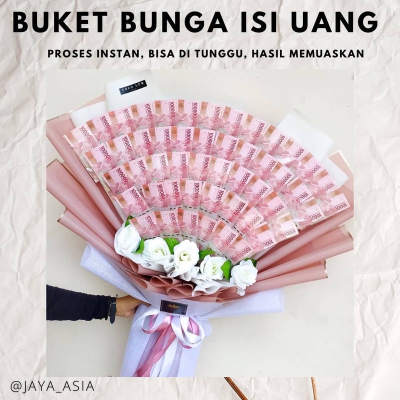 Buket Uang/ Money Bouquet/ Isi 1jt - 5jt/ Bucket Uang/ Buket Wisuda/ Buket Lamaran