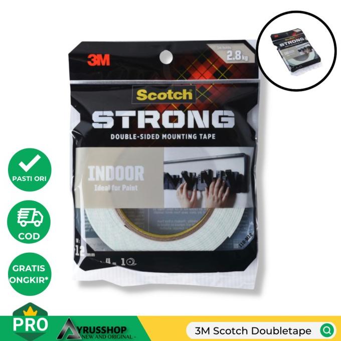 

*#*#*#*#] 3M Scotch Doubletape Indoor 12mmx4mtr/Sangat Kuat/Strong/Mounting Tape