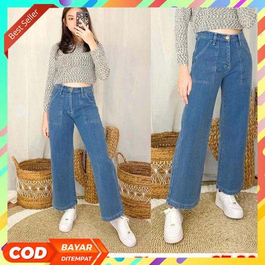 Celana Kulot  Wanita 2023 Korea Style Bawahan Lepis Perempuan Jumbo Highwaist Dewasa Sobek Celana s 