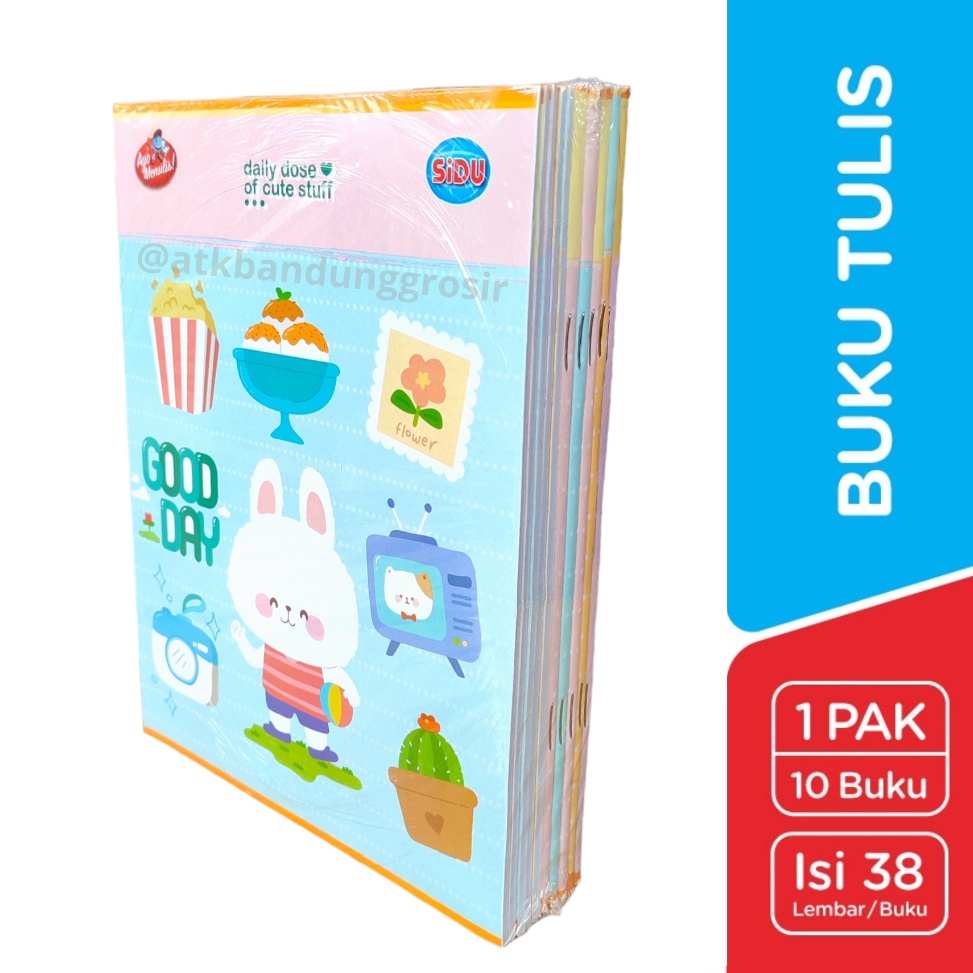 

✰Super Promo➝ PIKKG Buku Tulis Sinar Dunia 38 Lembar (SIDU) Ukuran Qwarto Cover Random - pack (10 buku) Y44 ☈Harga Termurah