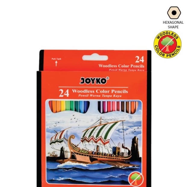 

Ready Pensil Warna Woodless JOYKO CP-104 24 warna 07U