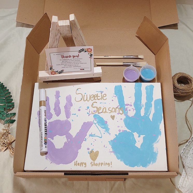

❈Buruan Beli ELVH0 [TERMASUK EASEL] DIY Handprint Painting Kit by Sweetie Seasons | Canvas Lukis Set | Easel Lukisan H94 Ready Stock