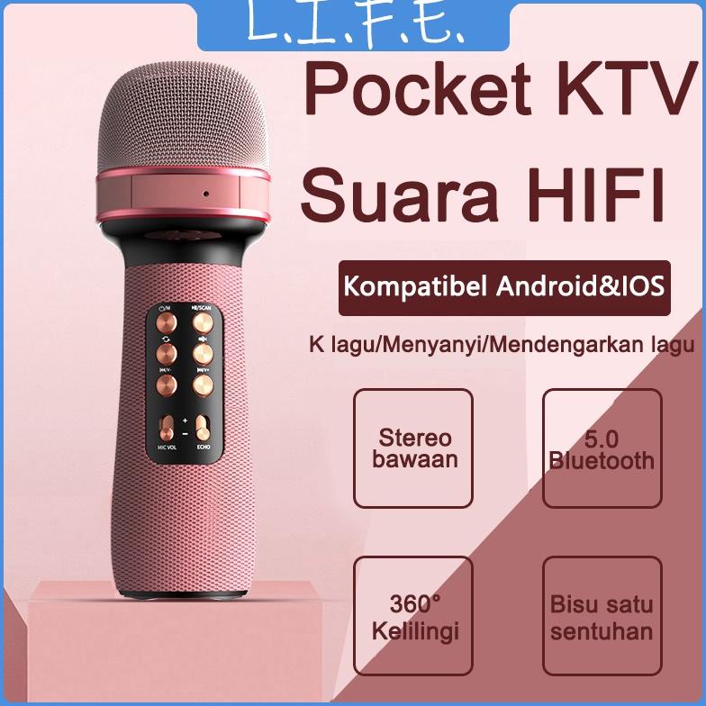 Populer [Cod]Ws898 Mic Karaoke Wireless Microphone  Mikrofon Wireless Bluetooth Karaoke Player Extra