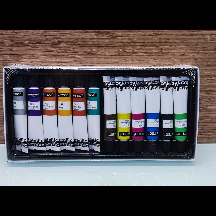 

Cat Acrylic Akrilik V-TEC METALLIC 12 Warna MA-612 6 ml