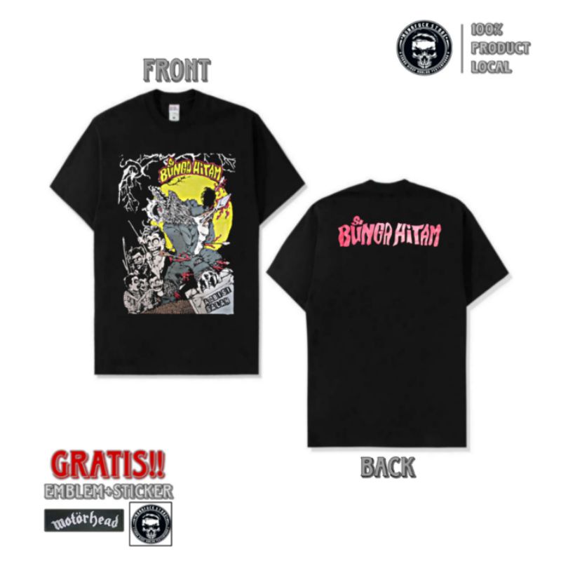 Kaos Band Punk SI BUNGA HITAM TERBARU / T-shirt Pakaian Pria & Wanita / Baju Distro Pria Lengan Pend