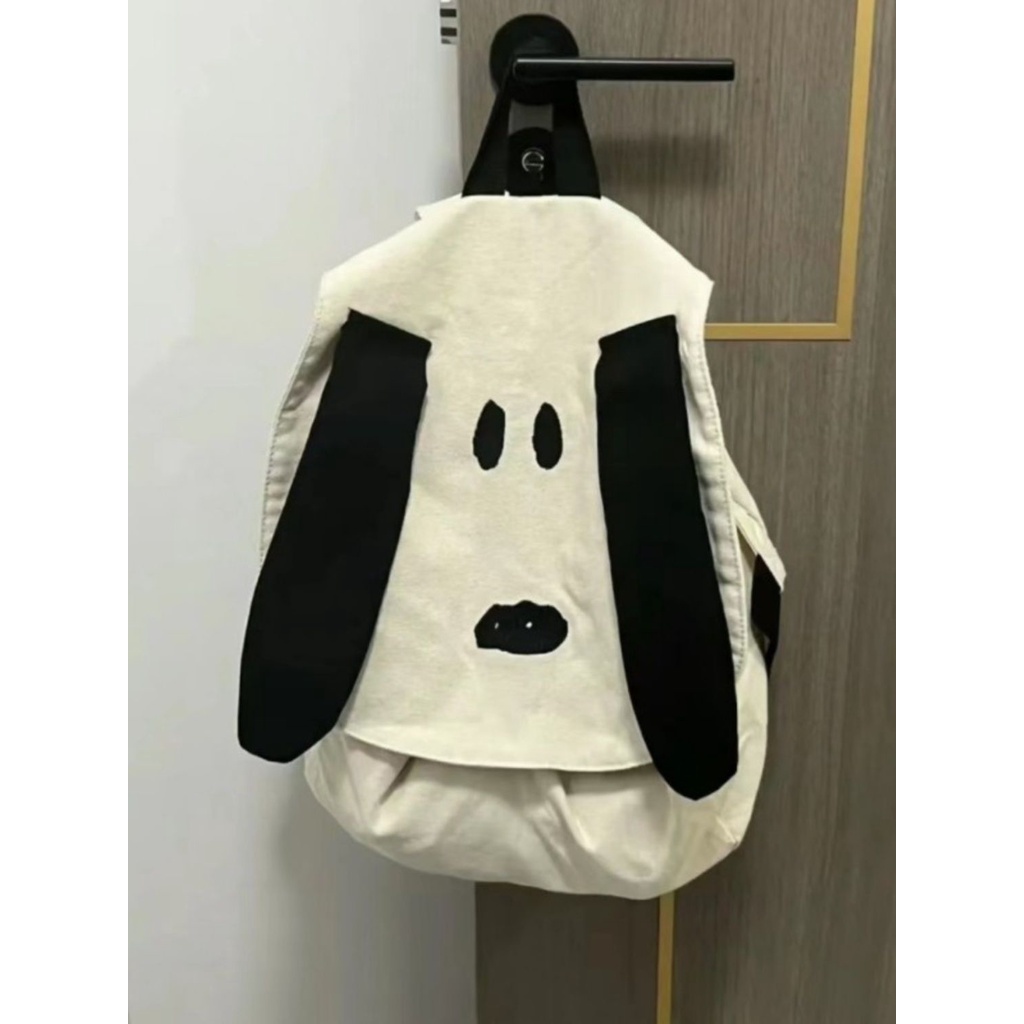 tas bulu anak anak snoopy bag Tas Punggung Kartun Snoopy Jepang Tas Kanvas Fashion Sederhana Wanita 