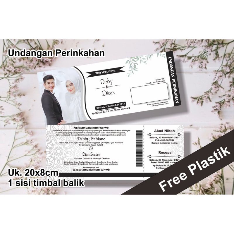 UNDANGAN PERNIKAHAN 1 LEMBAR H - UNDANGAN