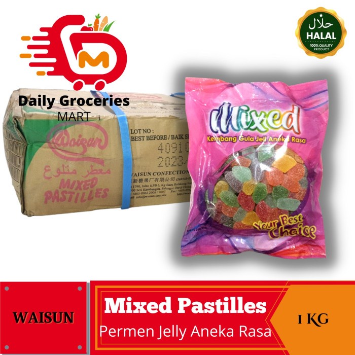 

Permen Jelly Waisun Xed Pastilles Candy - X Jelly Fruit Malay 1Kg