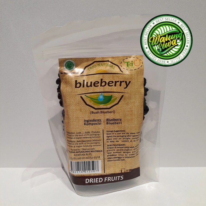 

Trio Natural Blueberry Dried Fruit 250 Gram