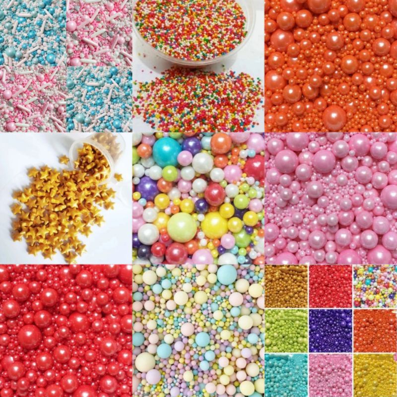 

250gr Sprinkle Kue, Taburan Kue Edible, Hiasan Kue Sprinkle, Trimit Kue, Springkel