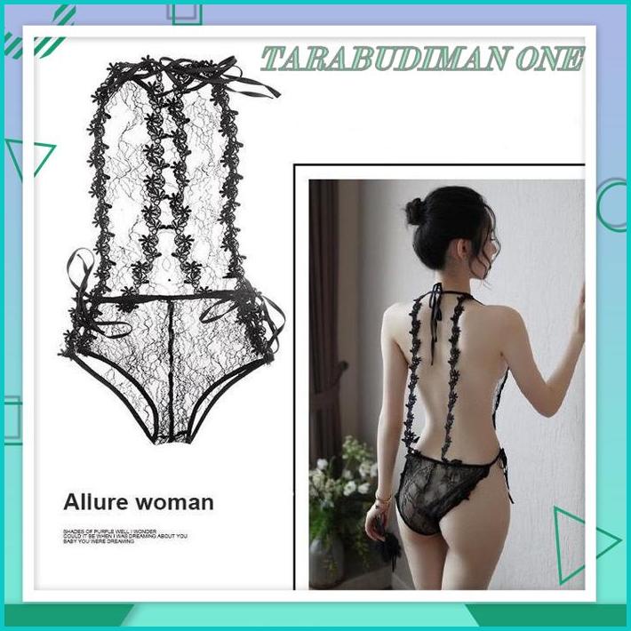 SEXY LINGERIE WANITA LACE TRANSPARAN ONESIES LINGERIE TALI LINGERIE A359 KUALITAS BERKELAS 