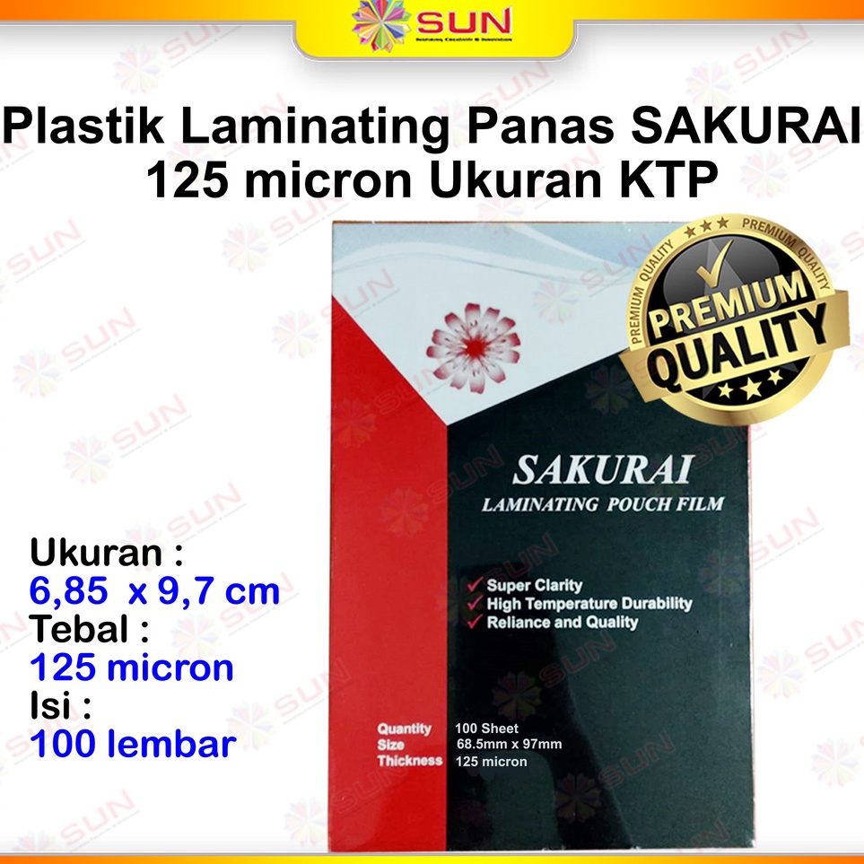 

Best Produk✢ B06AG Plastik Laminating Laminasi Panas KTP SIM ID Card Sakurai Hot Laminating 80 micron / 125 micron / 250 micron L81 Laris