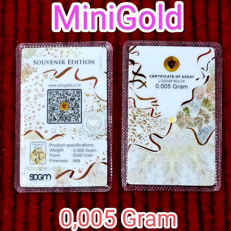 ↓Ready➡ LSLKU MiniGold Souvenir 0.005 0,005 Gram Emas Mini Logam Mulia 24 Karat V100 Best