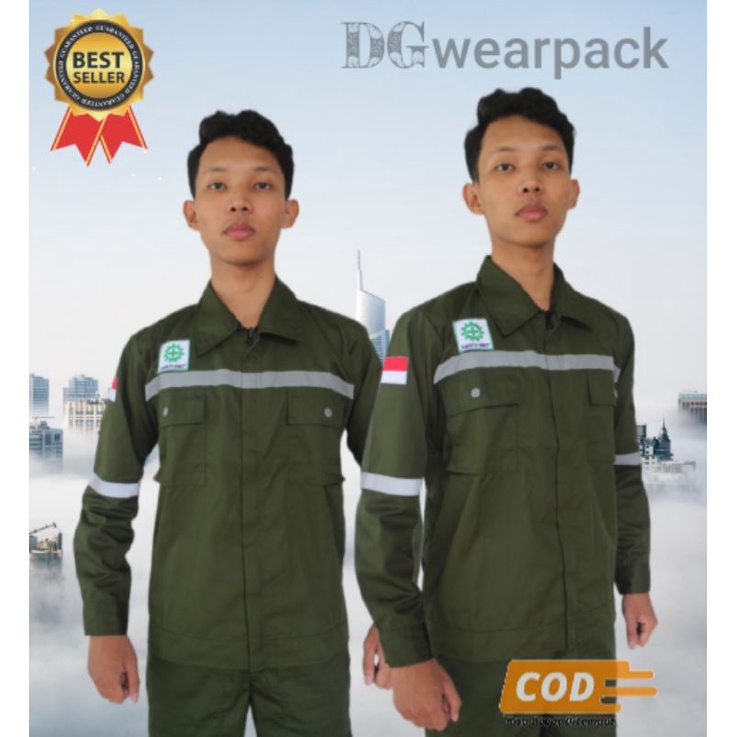 Wearpack safety atasan,seragam kerja warna hijau army