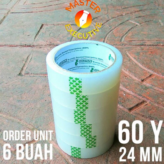 

Top Produk [Pak - 6 Roll] Goldtape Lakban / Solasi / Solatip / OPP 1 inch Bening 24 mm x 60 Y 03W