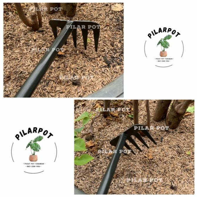 Limited Garpu Besi Gagang Kayu Untuk Garukan Tanah Berkebun - Garpu Tanah